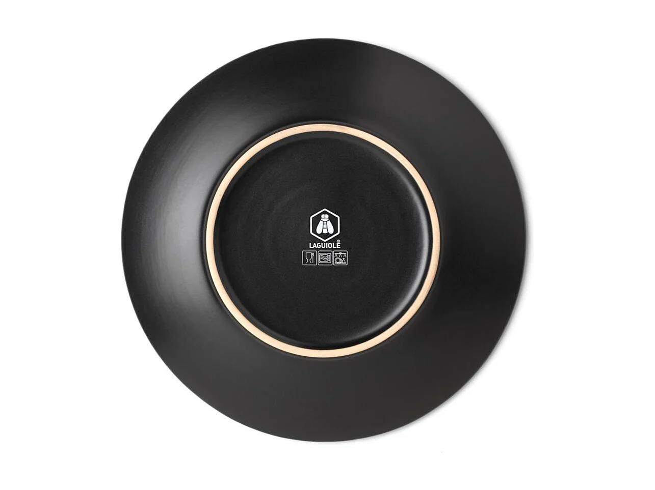 Lot de 6 assiettes plates noir - "Aya"