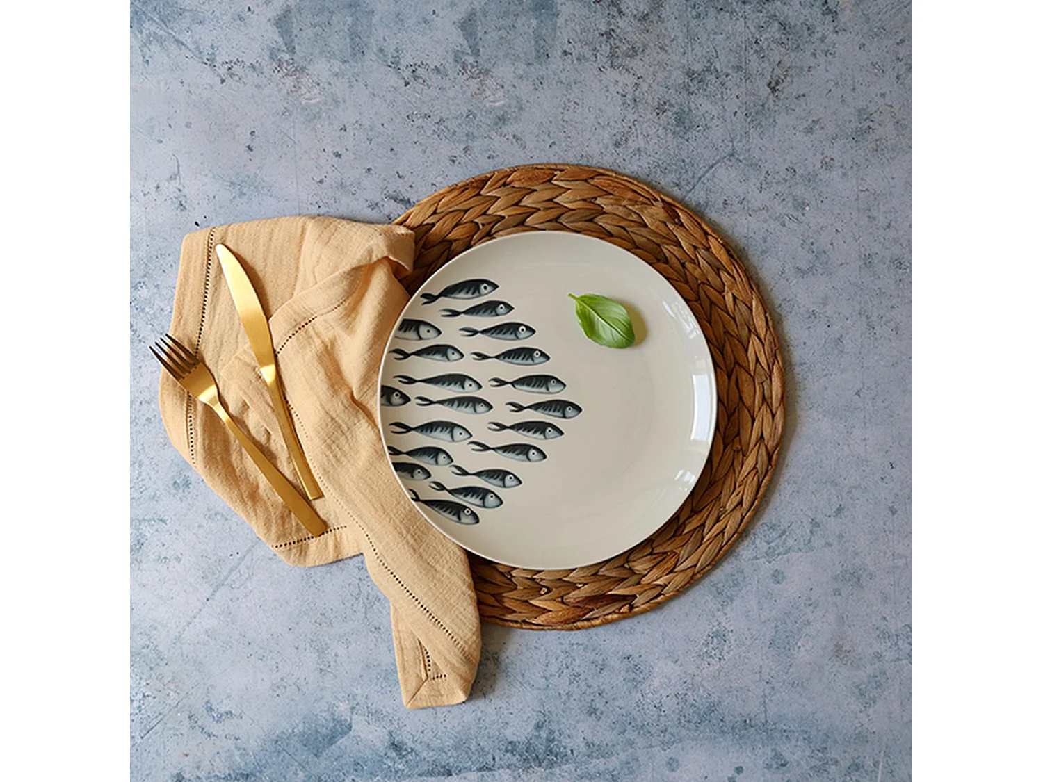 Novastyl - Lot 6 Assiettes Plates Pescare 26.5cm En Porcelaine Blanche