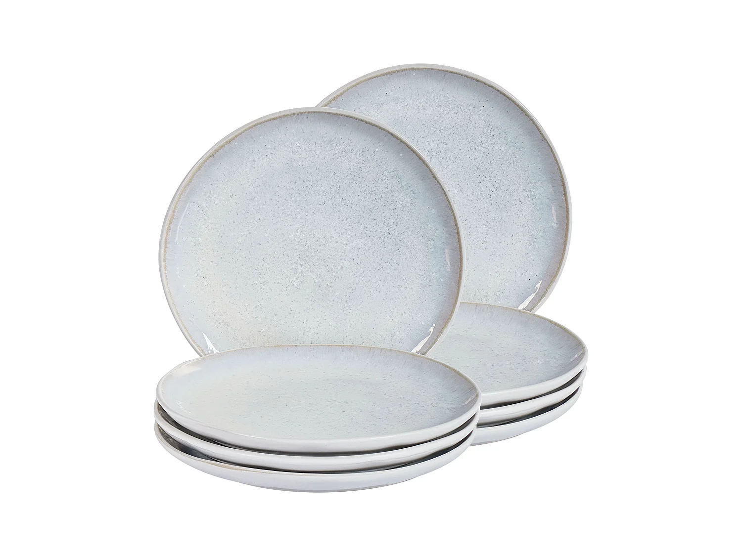 Lot de 8 assiettes à dessert SESAME Grès Gris clair