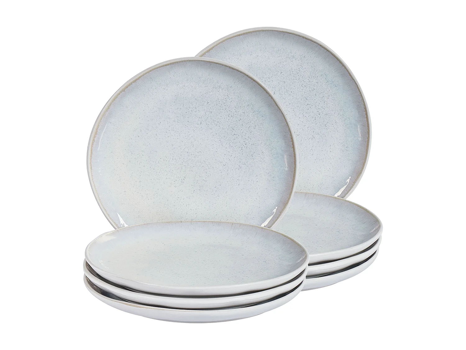 Lot de 8 assiettes à dessert SESAME Grès Gris clair