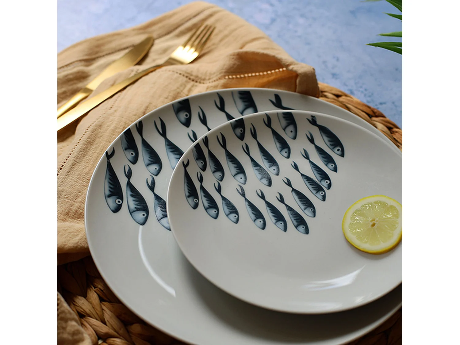 Novastyl - Lot 6 Assiettes A Dessert Pescare 20cm En Porcelaine Blanche