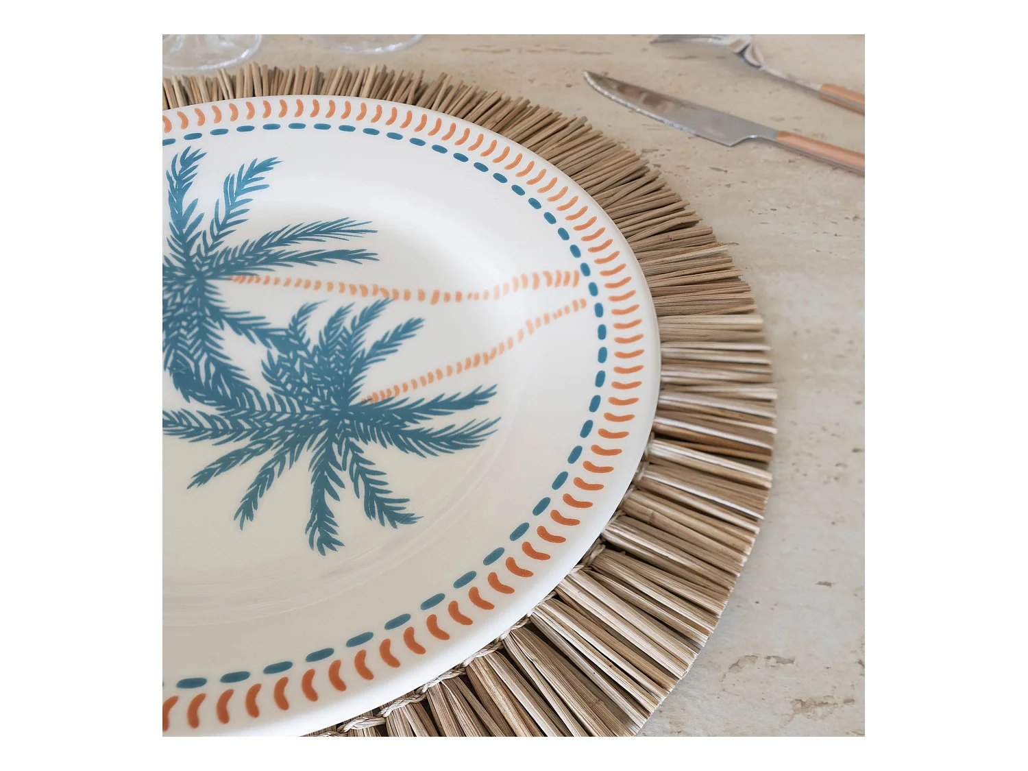 Novastyl - Lot 6 Assiettes Plates Tropique 26cm En Gres