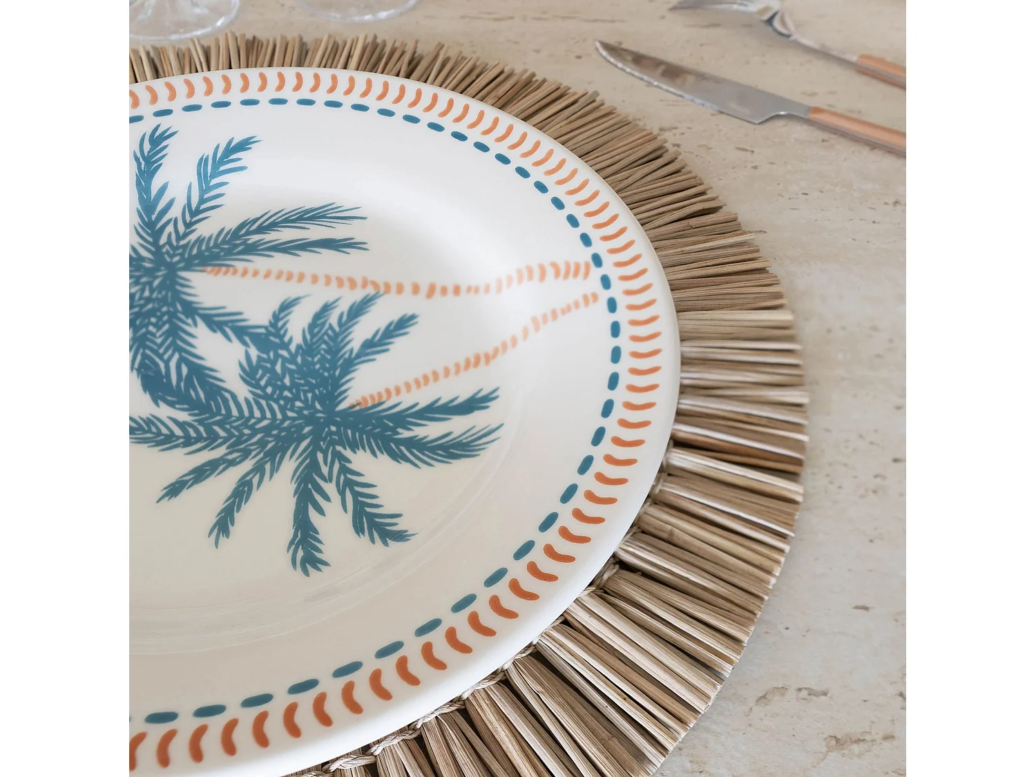 Novastyl - Lot 6 Assiettes Plates Tropique 26cm En Gres