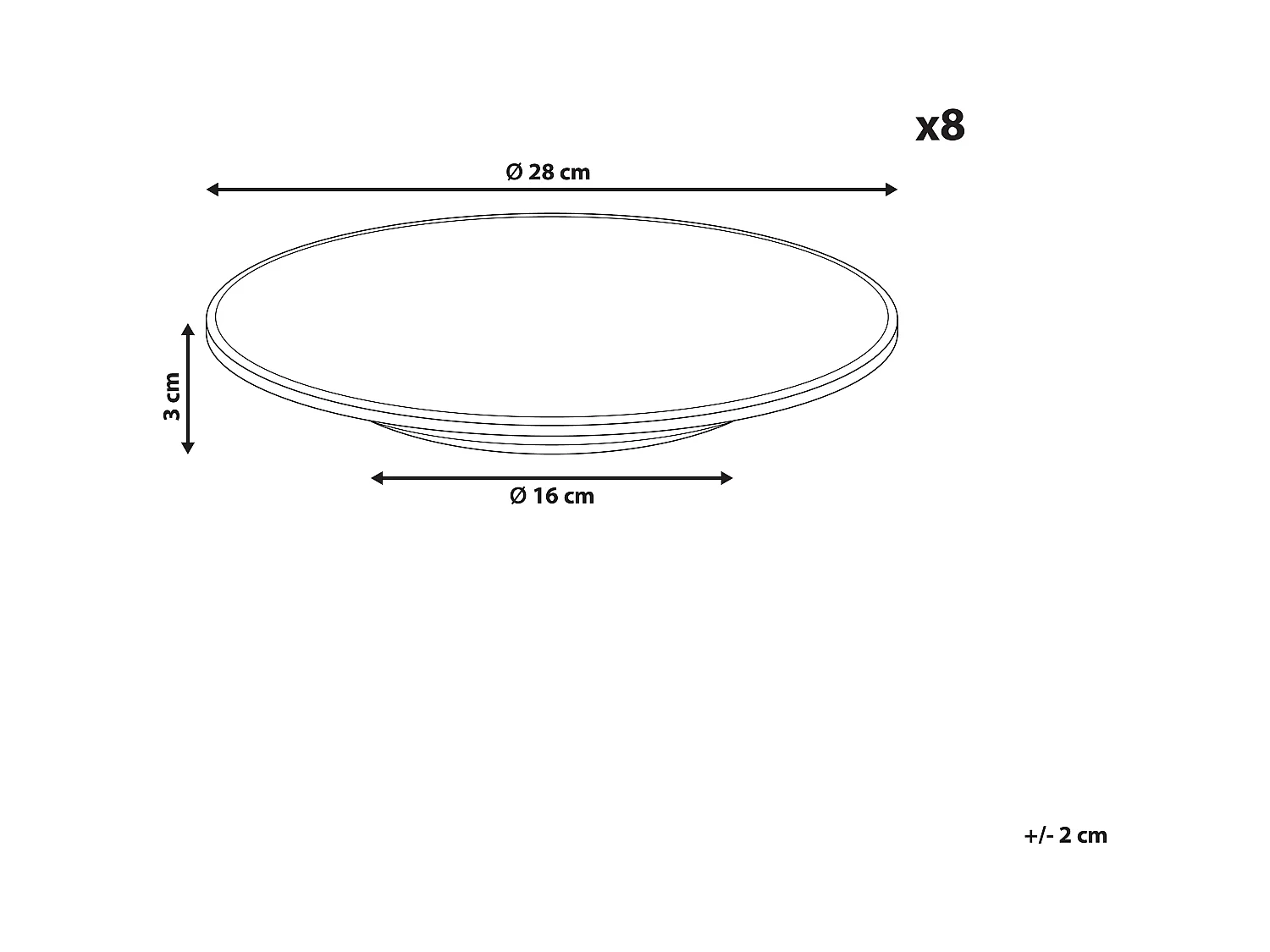 Lot de 8 assiettes plates JUNIPER Grès Bleu clair