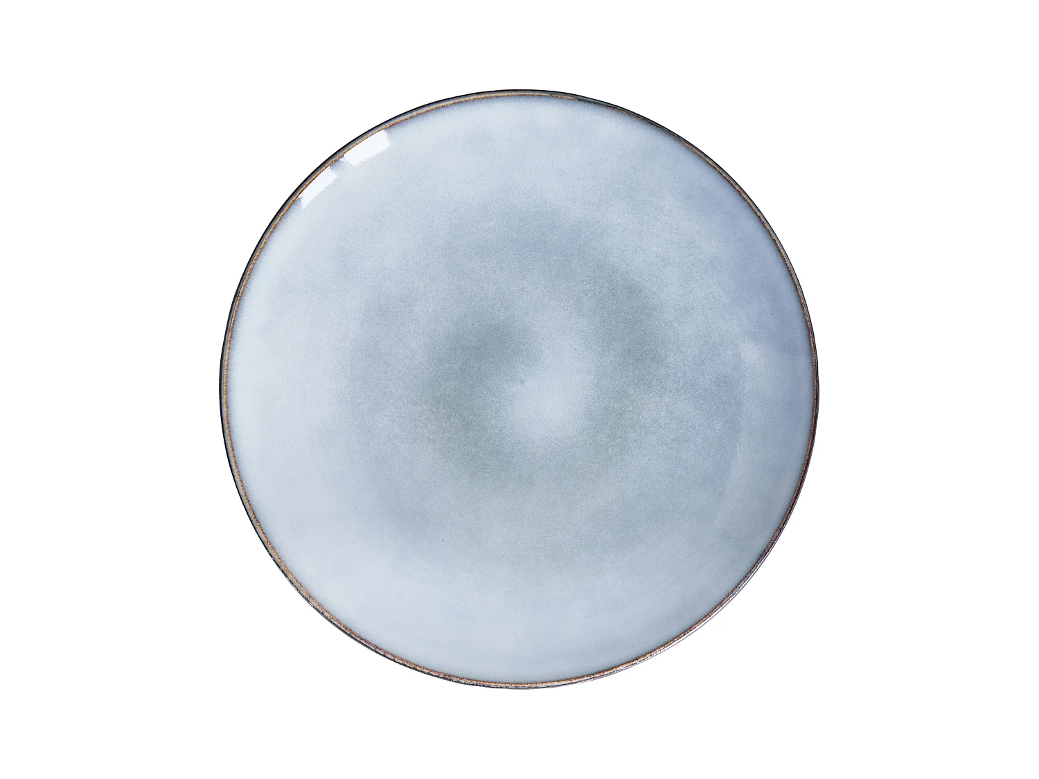 Lot de 8 assiettes plates JUNIPER Grès Bleu clair