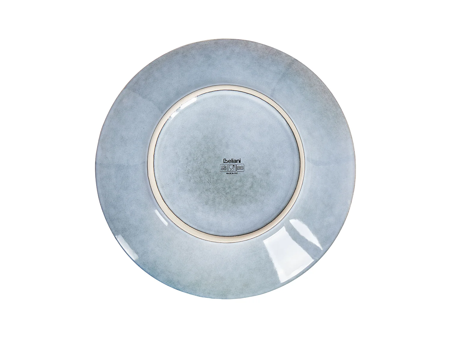 Lot de 8 assiettes plates JUNIPER Grès Bleu clair