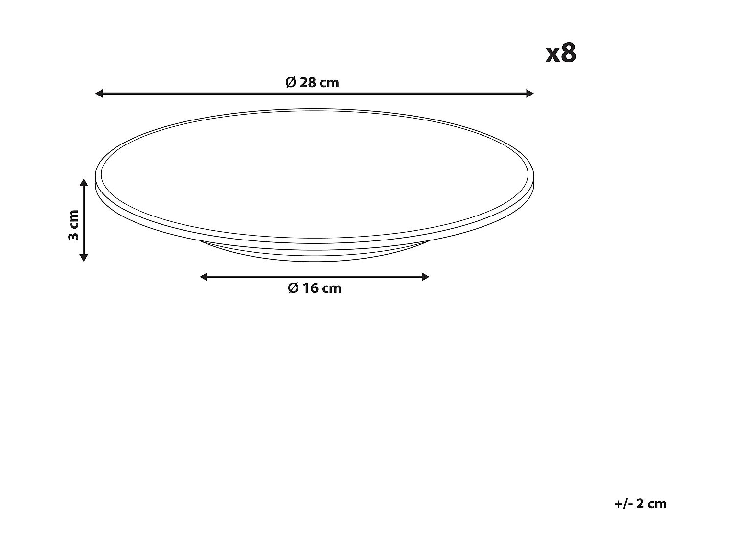 Lot de 8 assiettes plates JUNIPER Grès Bleu clair