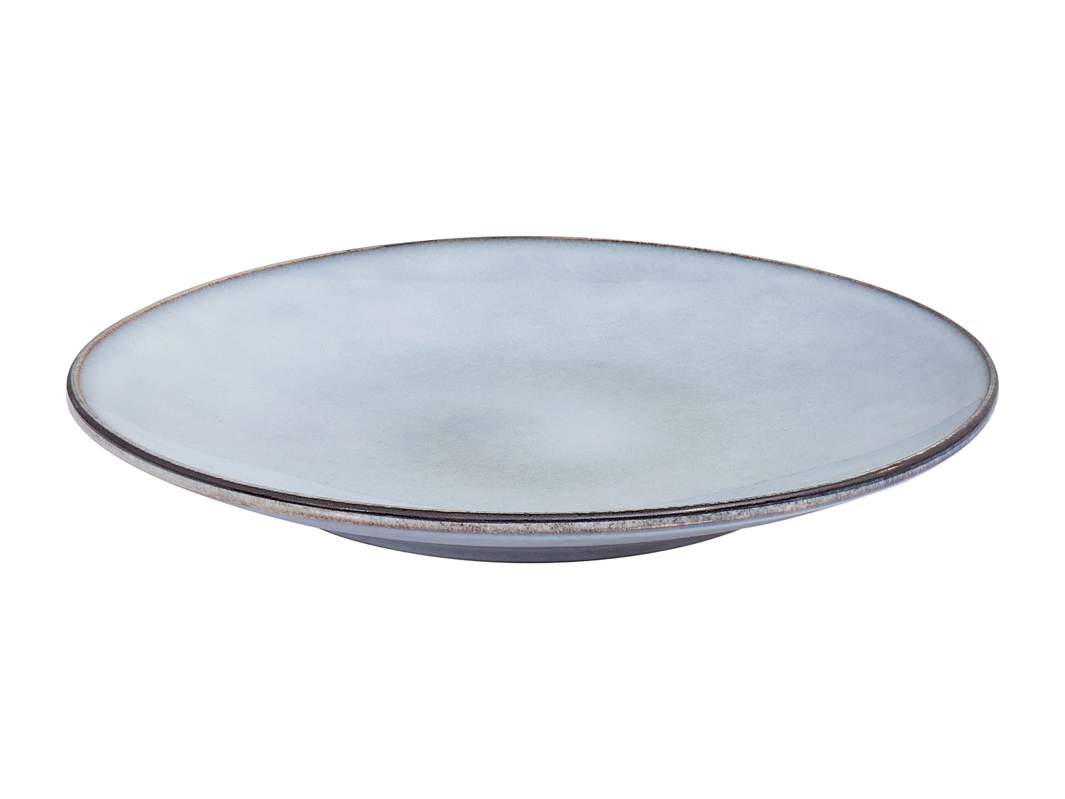 Lot de 8 assiettes plates JUNIPER Grès Bleu clair