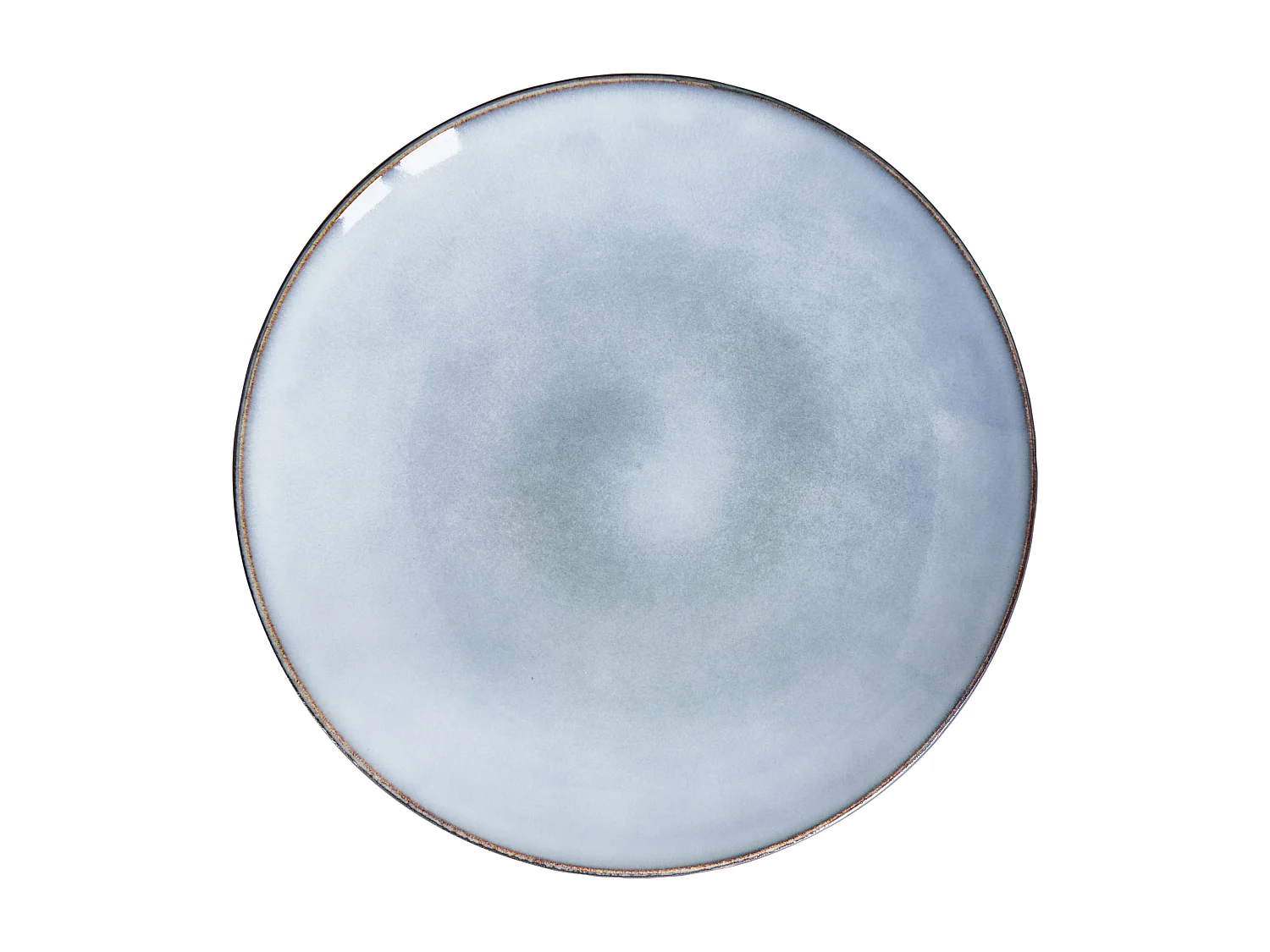 Lot de 8 assiettes plates JUNIPER Grès Bleu clair