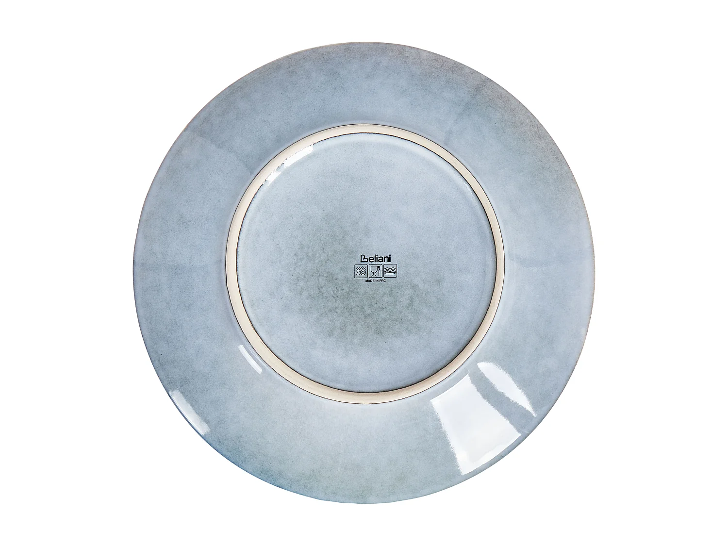 Lot de 8 assiettes plates JUNIPER Grès Bleu clair