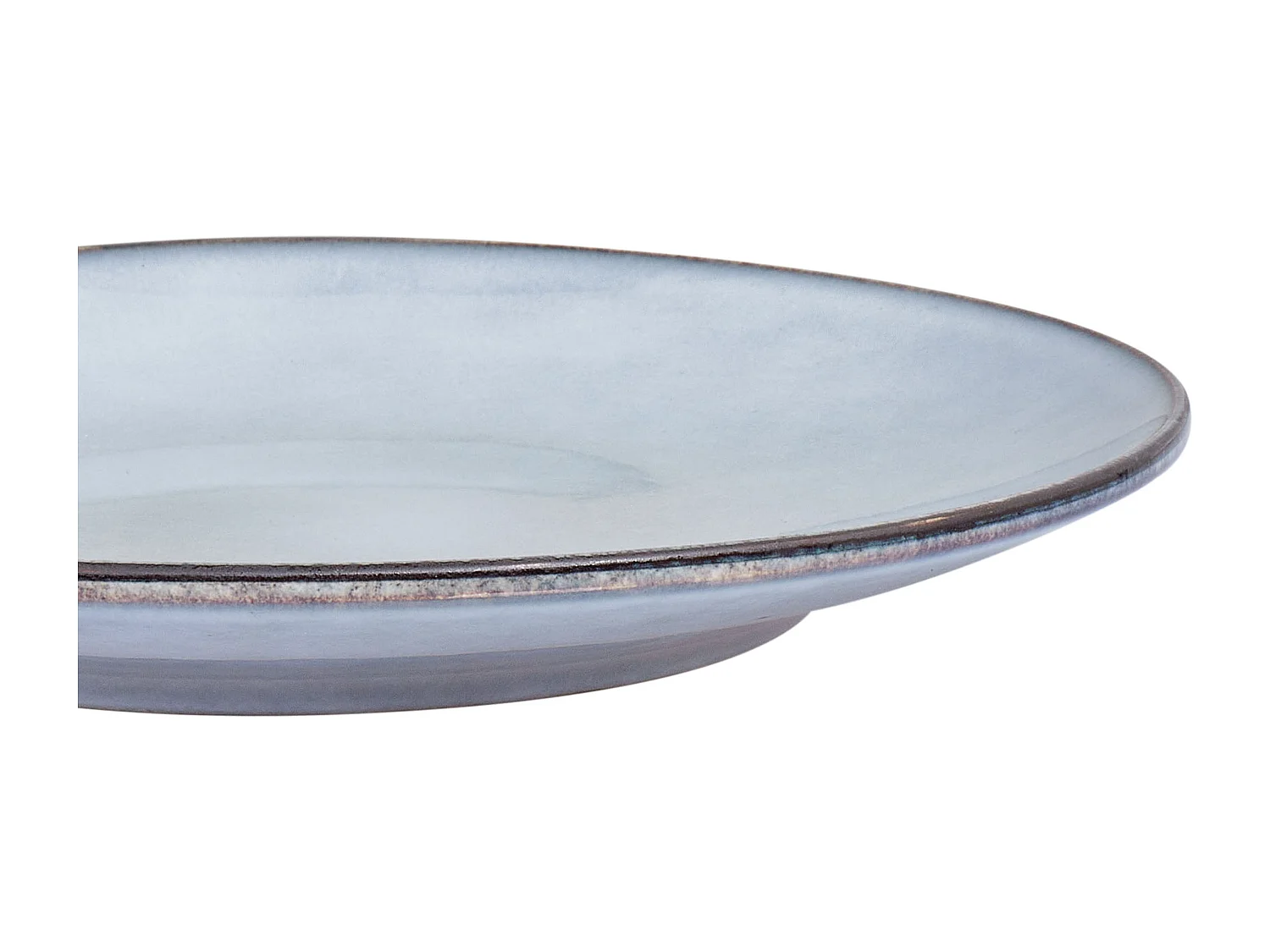 Lot de 8 assiettes plates JUNIPER Grès Bleu clair