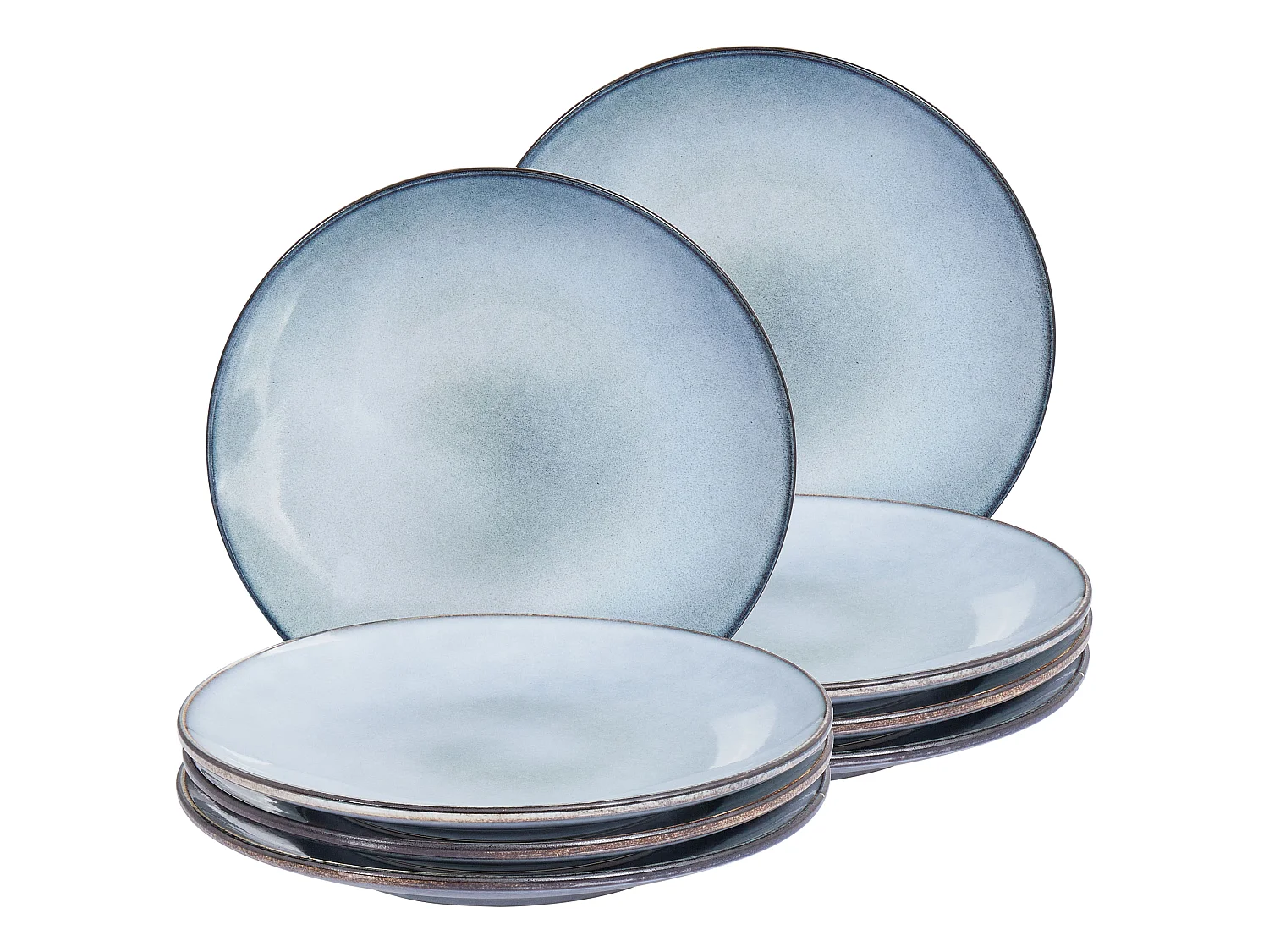 Set van 8 dinerborden JUNIPER Steengoed Lichtblauw