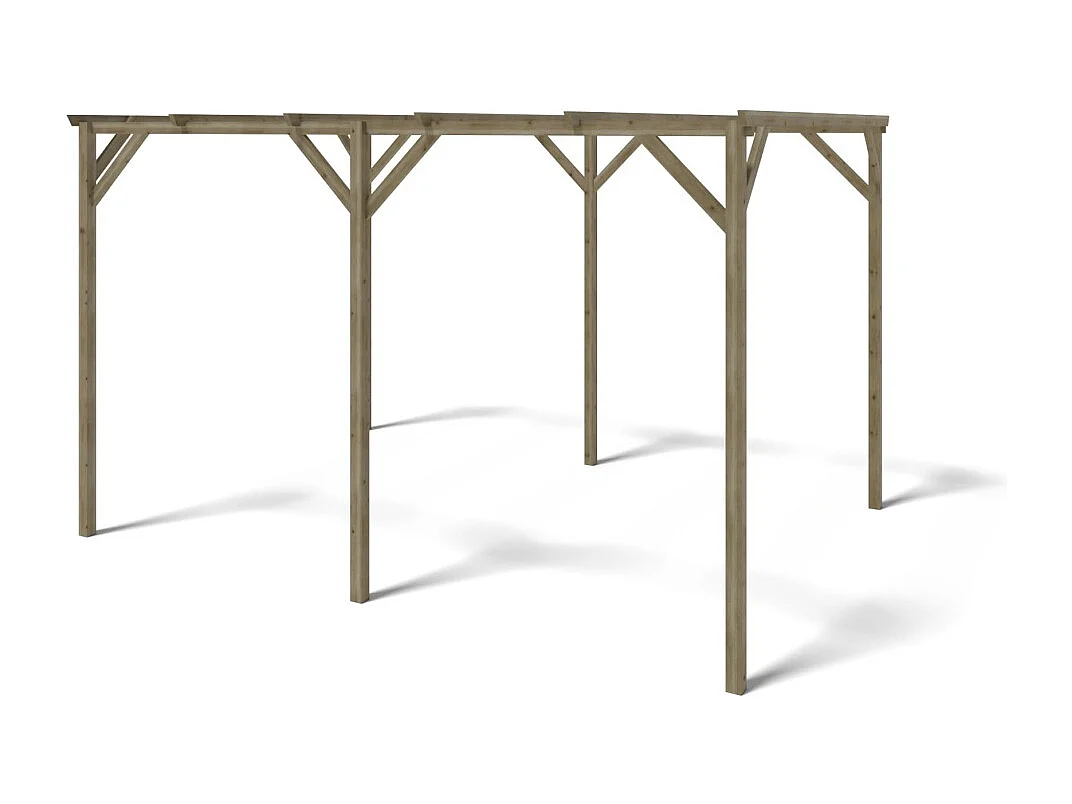 Tettoia posto auto coperto in legno 3x4 m - 12 m2 - CAR13 - ALTANKA