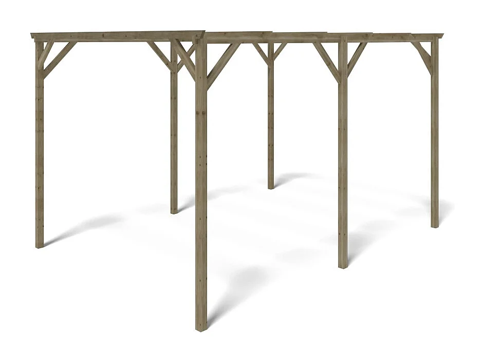 Tettoia posto auto coperto in legno 3x4 m - 12 m2 - CAR13 - ALTANKA