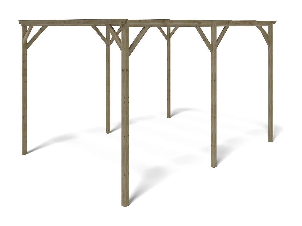 Tettoia posto auto coperto in legno 3x4 m - 12 m2 - CAR13 - ALTANKA