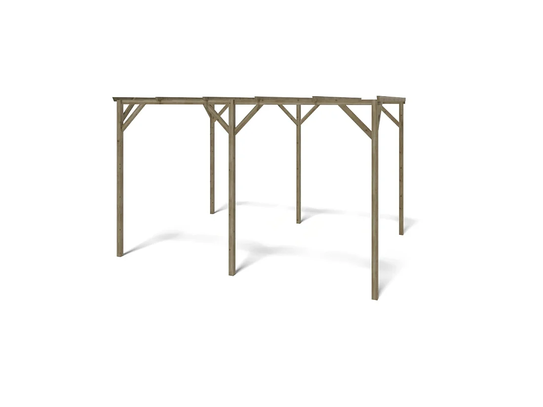 Tettoia posto auto coperto in legno 3x4 m - 12 m2 - CAR13 - ALTANKA