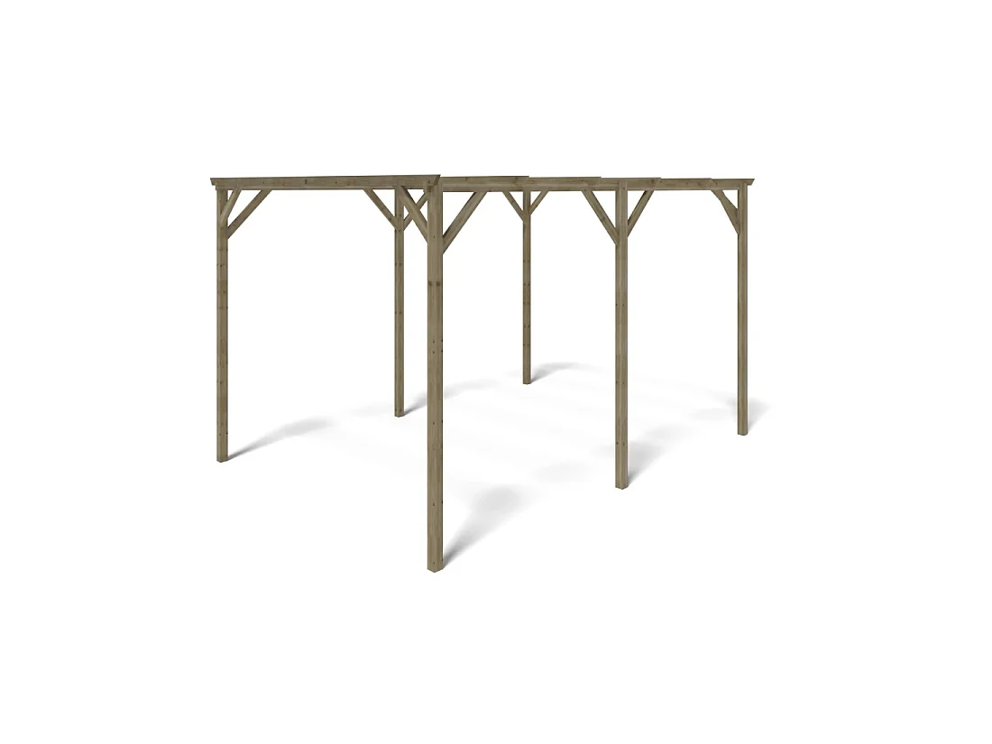 Tettoia posto auto coperto in legno 3x4 m - 12 m2 - CAR13 - ALTANKA