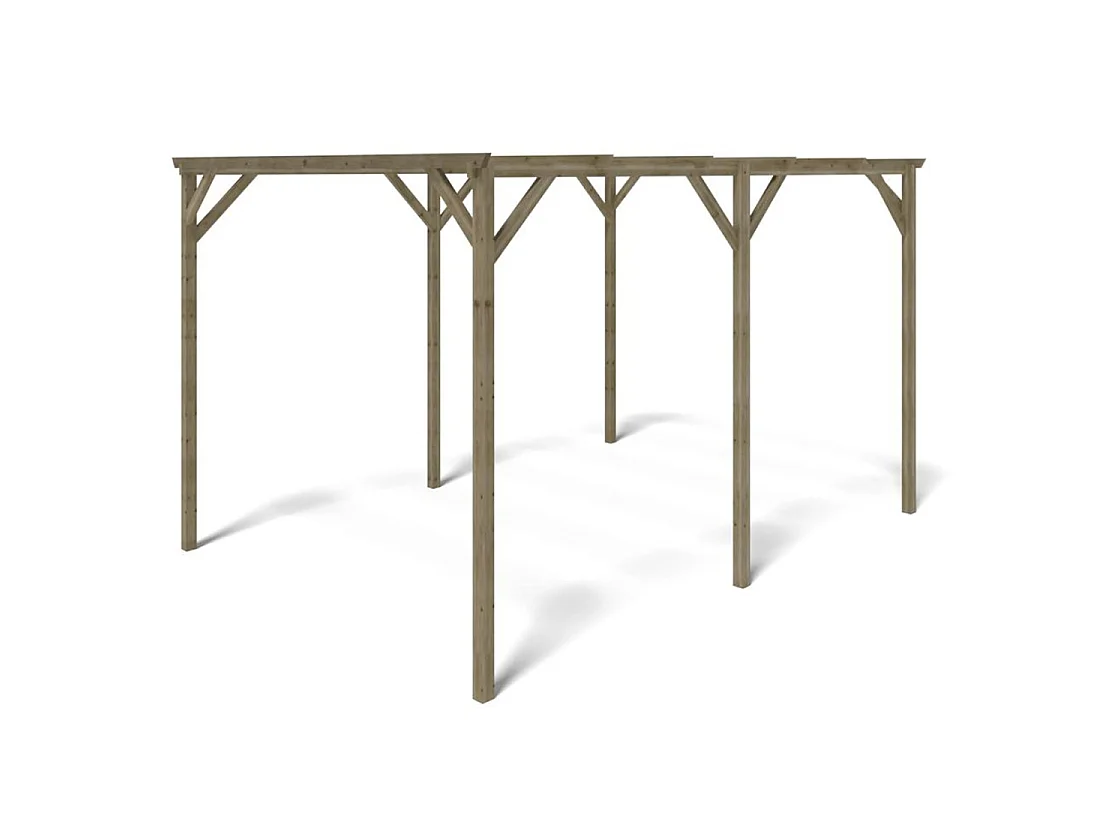 Tettoia posto auto coperto in legno 3x4 m - 12 m2 - CAR13 - ALTANKA
