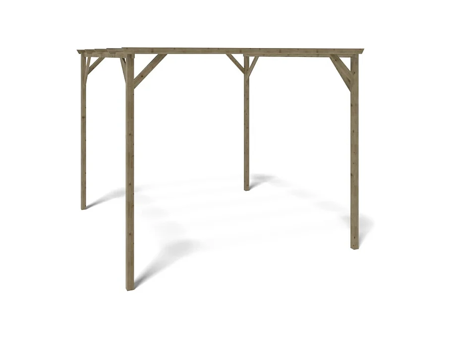 Tettoia posto auto coperto in legno 3.00x3.00 m - 9.00 m2 - CAR12 - ALTANKA