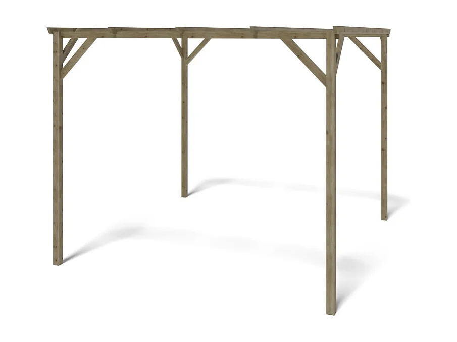 Tettoia posto auto coperto in legno 3x3 m - 9 m2 - CAR12 - ALTANKA