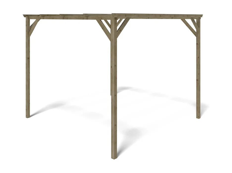 Tettoia posto auto coperto in legno 3x3 m - 9 m2 - CAR12 - ALTANKA