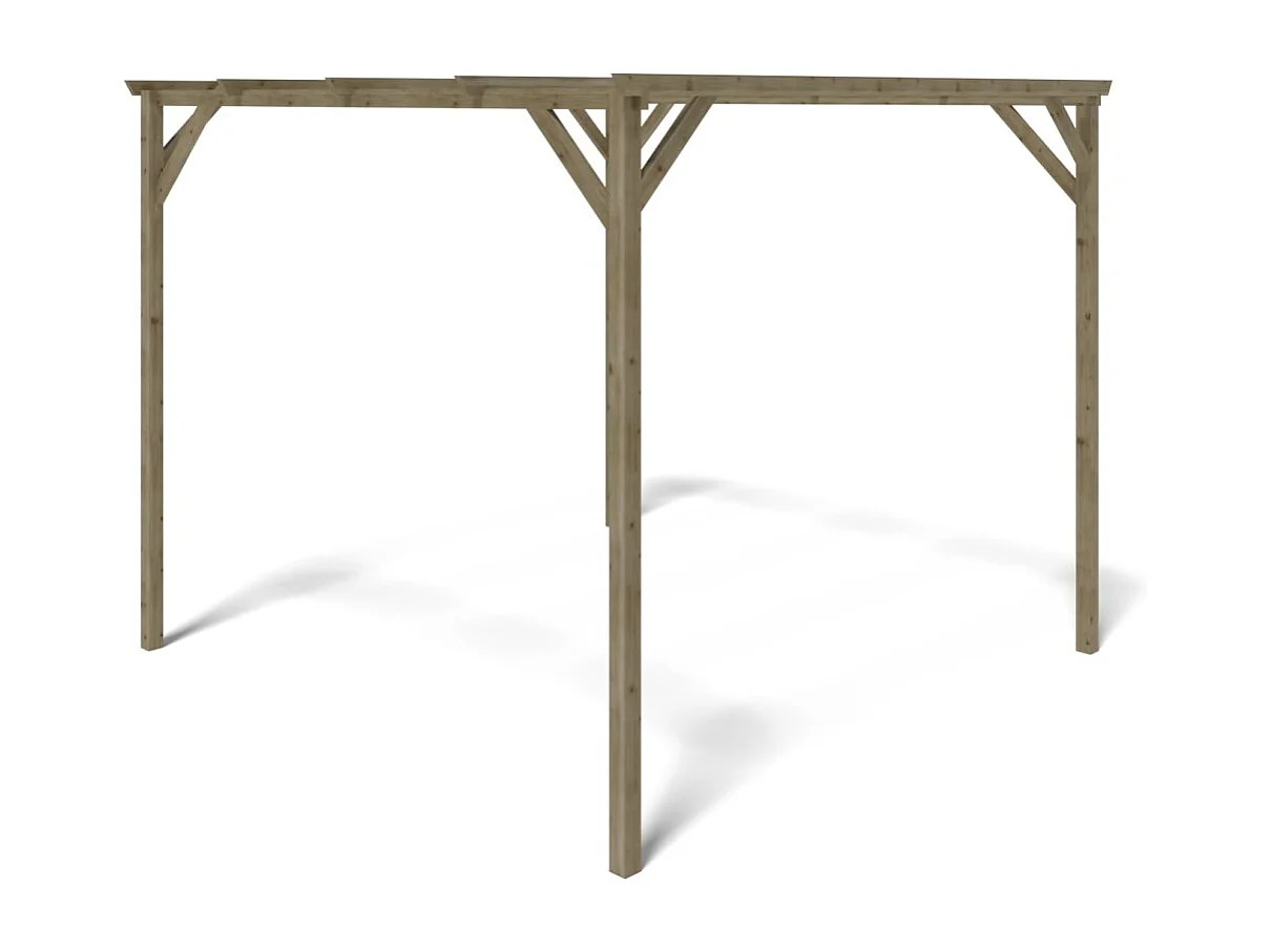 Tettoia posto auto coperto in legno 3x3 m - 9 m2 - CAR12 - ALTANKA