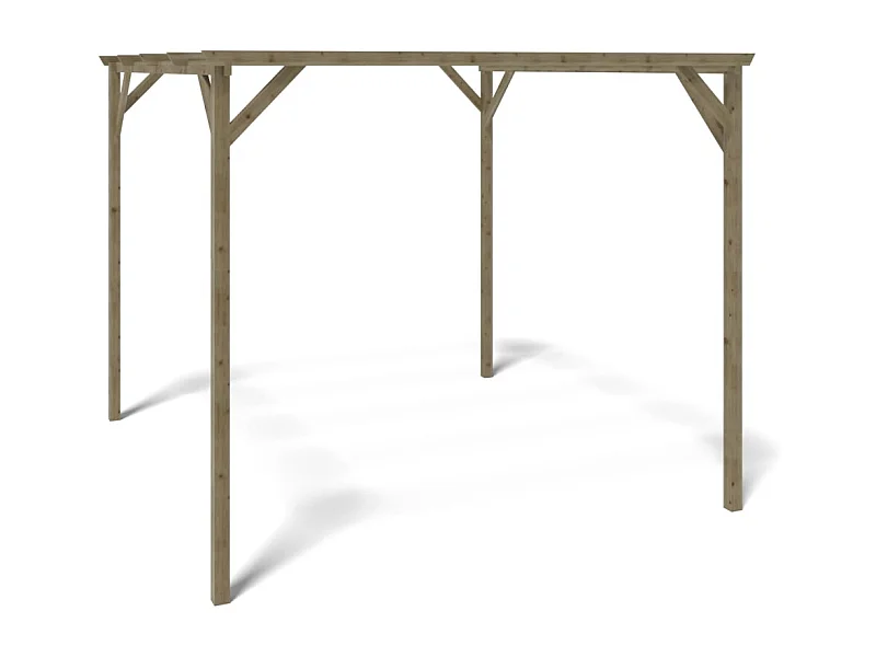 Tettoia posto auto coperto in legno 3x3 m - 9 m2 - CAR12 - ALTANKA