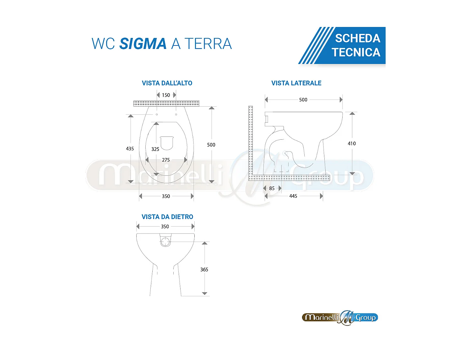 Sanitari tradizionali WC e Bidet con scarico pavimento sedile softclose Sigma