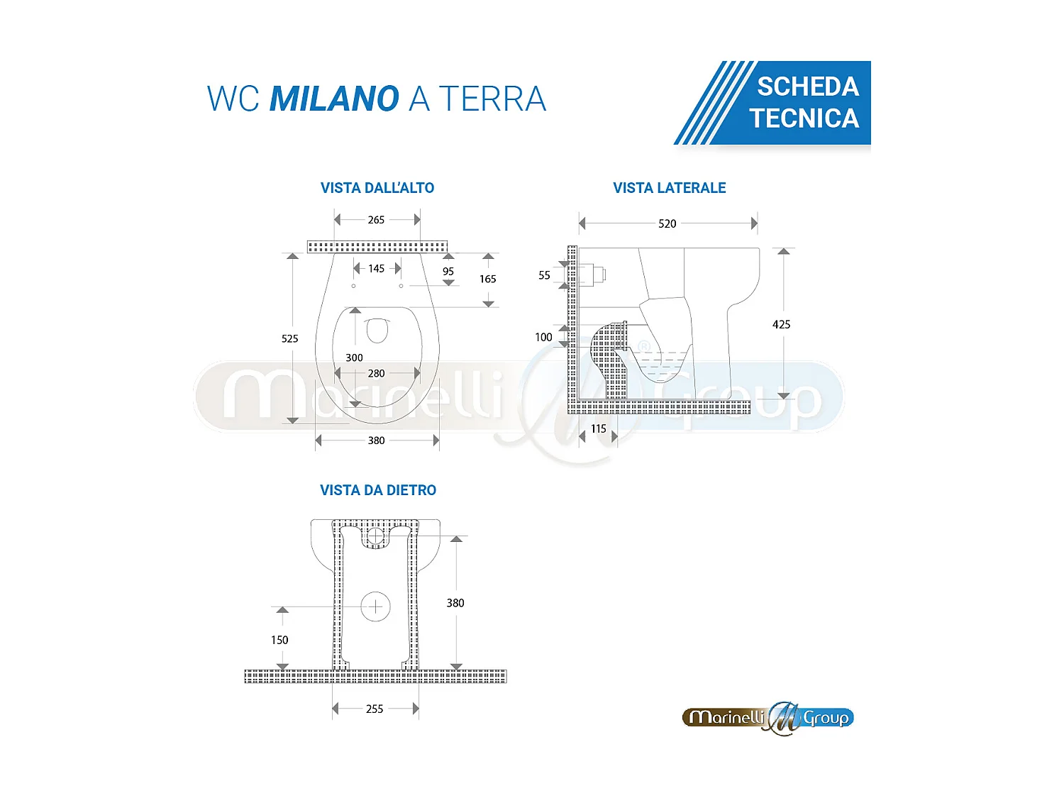 Sanitari a terra Bidet e Vaso WC filomuro con sedile coprivaso Milano