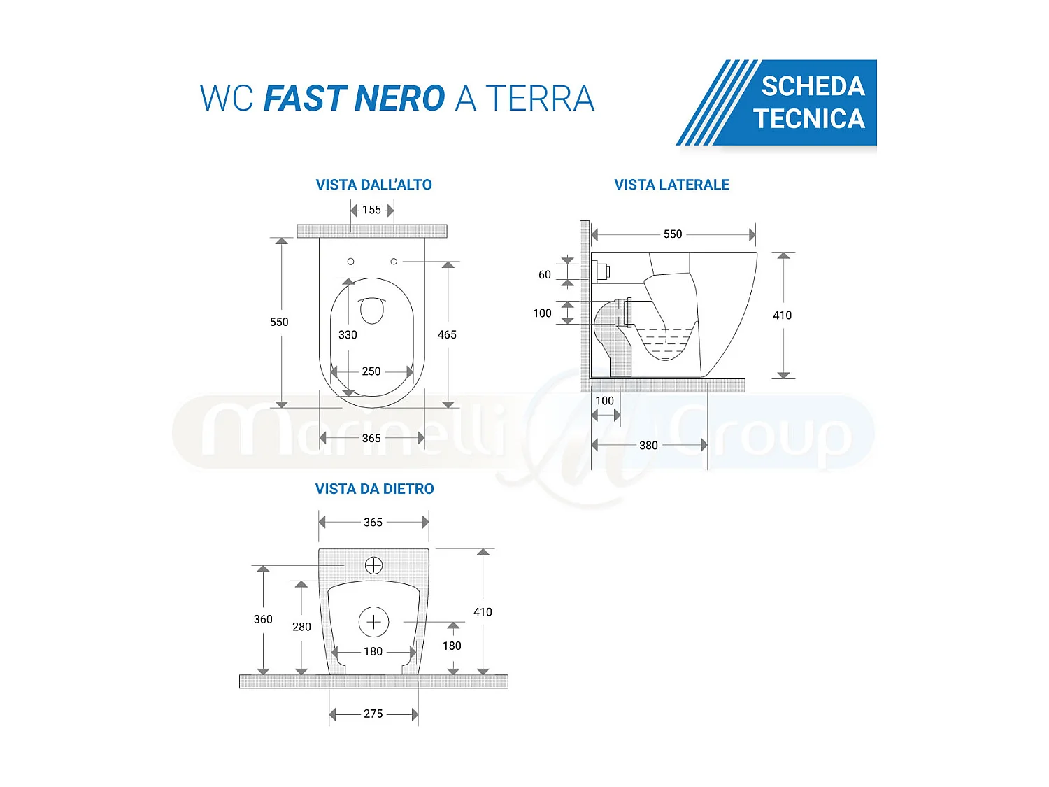 Sanitari bidet e vaso WC a terra scarico vortice nero opaco coprivaso softclose Fast