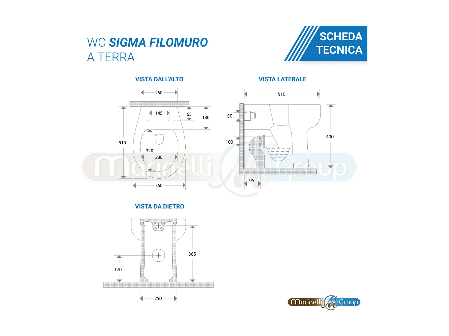 Sanitari filomuro Vaso WC e Bidet con sedile softclose Sigma