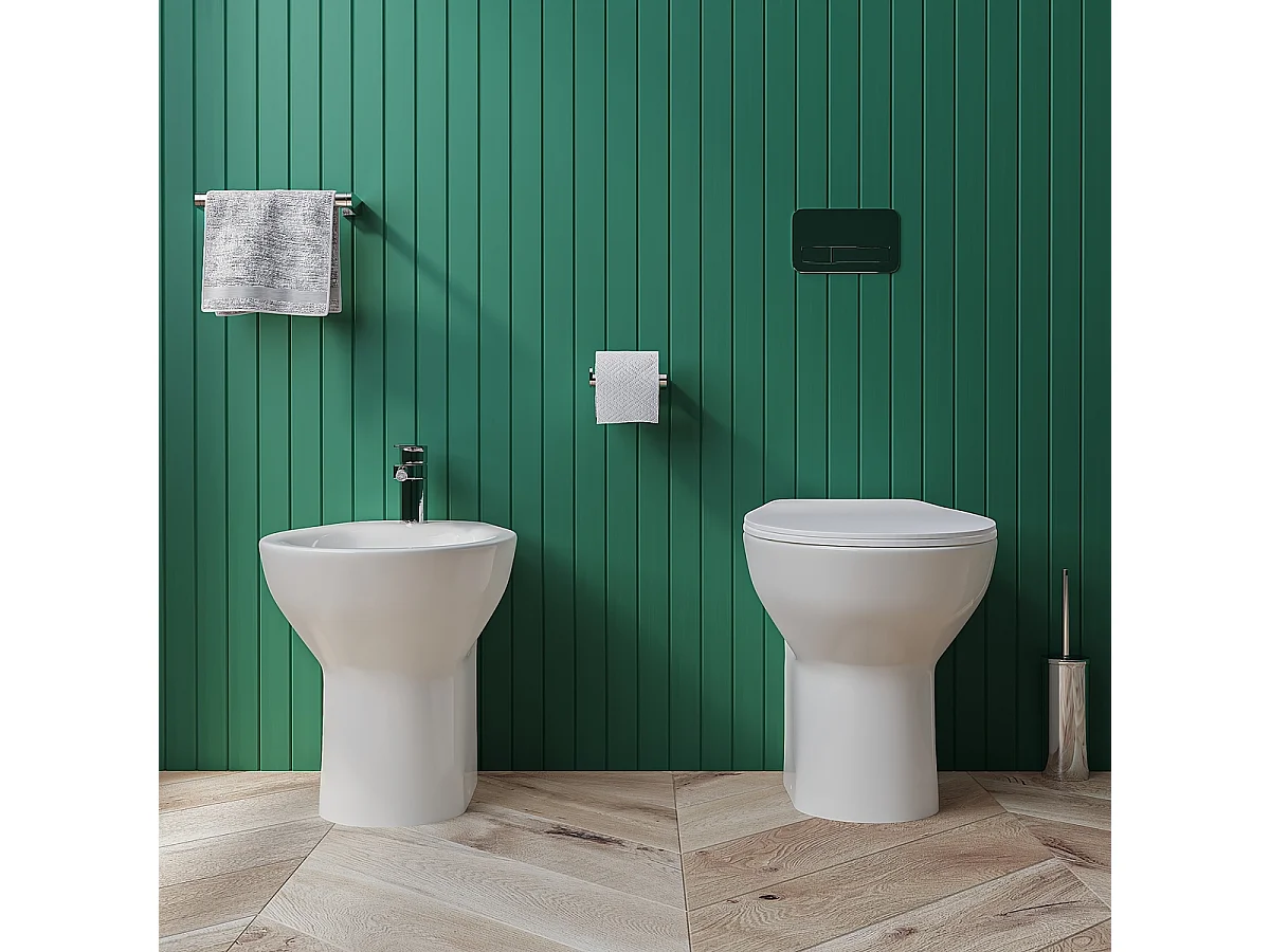 Sanitari filomuro Vaso WC e Bidet con sedile softclose Sigma