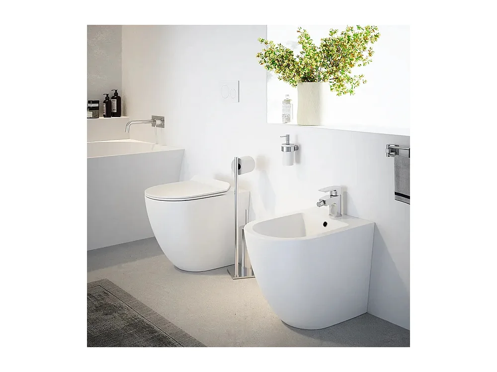 Sanitari Bidet e Vaso WC a terra filomuro rimless scarico vortice coprivaso softclose Fast