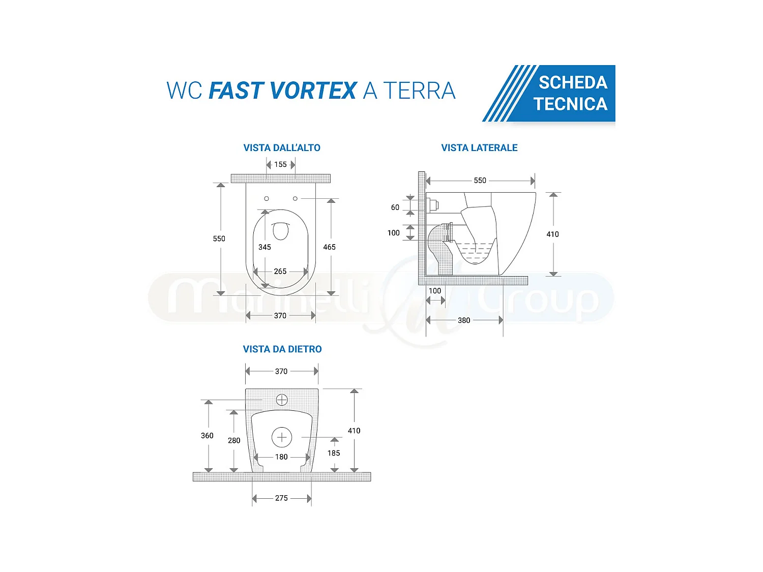 Sanitari Bidet e Vaso WC a terra filomuro rimless scarico vortice coprivaso softclose Fast