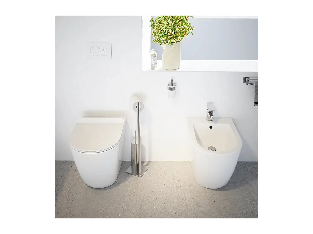 Sanitari Bidet e Vaso WC a terra filomuro rimless scarico vortice coprivaso softclose Fast