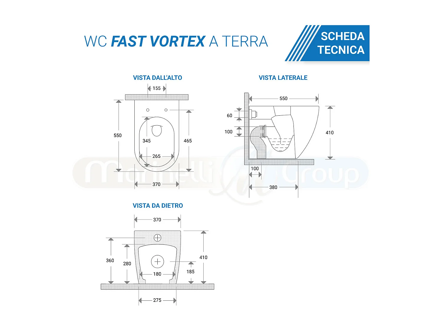 Sanitari Bidet e Vaso WC a terra filomuro rimless scarico vortice coprivaso softclose Fast