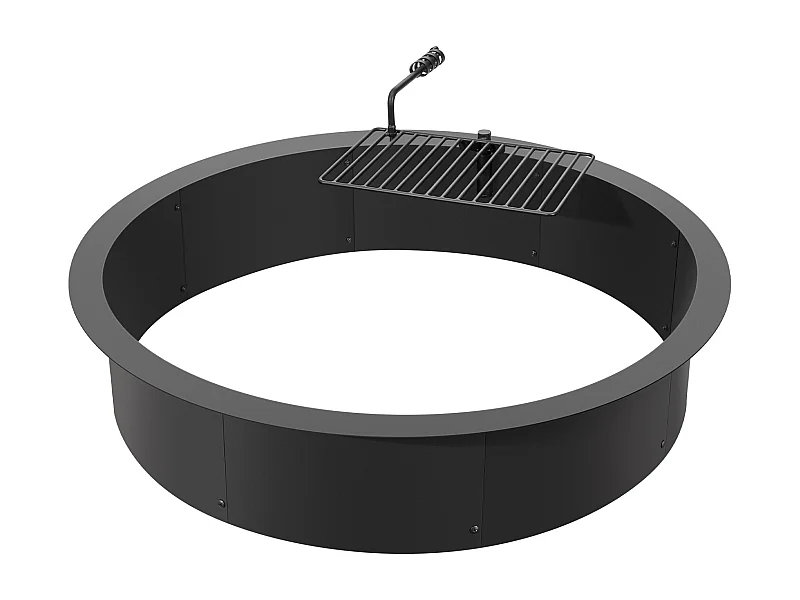 Brasero de Jardin, SucceBuy Anneau de Foyer Extérieur en Acier de 101,6 cm avec Anneau de Feu pour Barbecue