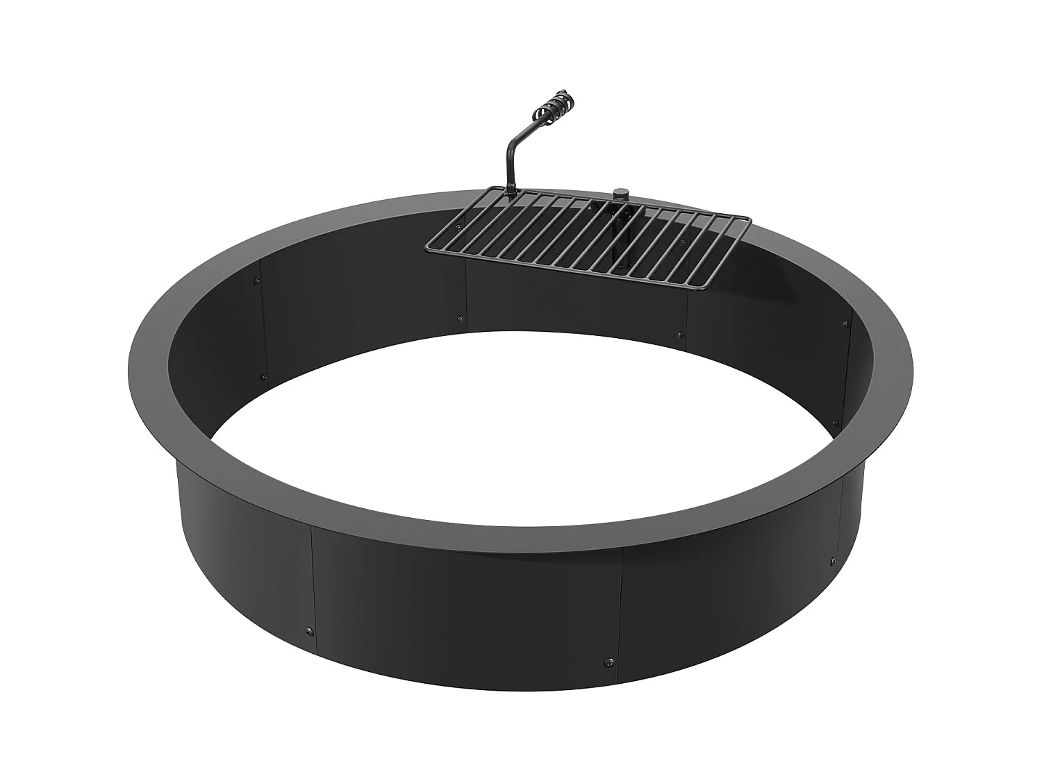 Brasero de Jardin, SucceBuy Anneau de Foyer Extérieur en Acier de 101,6 cm avec Anneau de Feu pour Barbecue