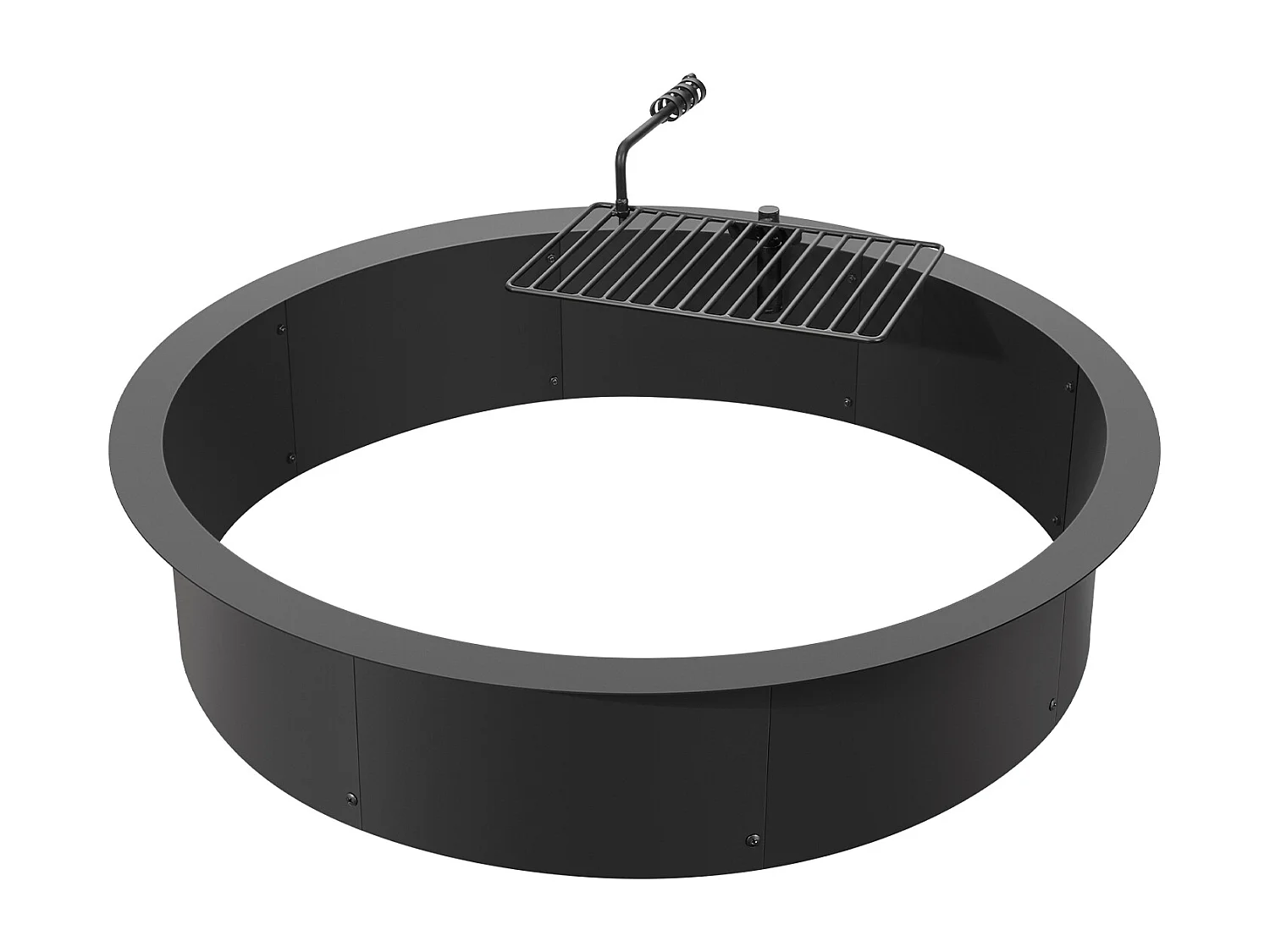 Brasero de Jardin, SucceBuy Anneau de Foyer Extérieur en Acier de 101,6 cm avec Anneau de Feu pour Barbecue