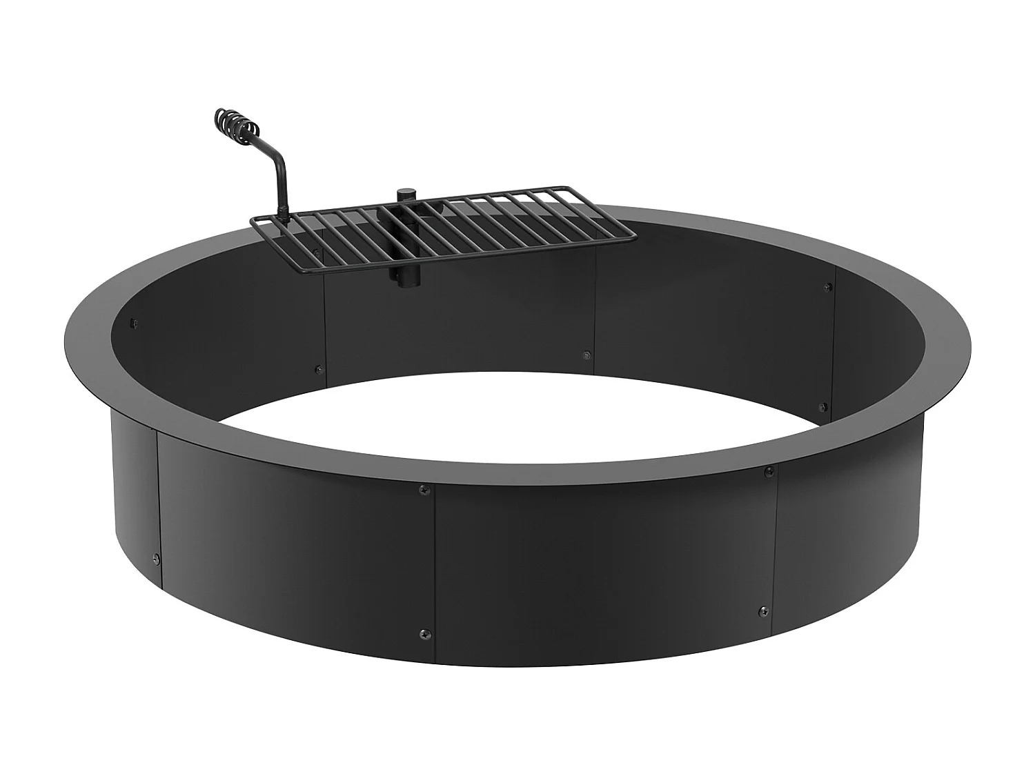 Brasero de Jardin, SucceBuy Anneau de Foyer Extérieur en Acier de 101,6 cm avec Anneau de Feu pour Barbecue