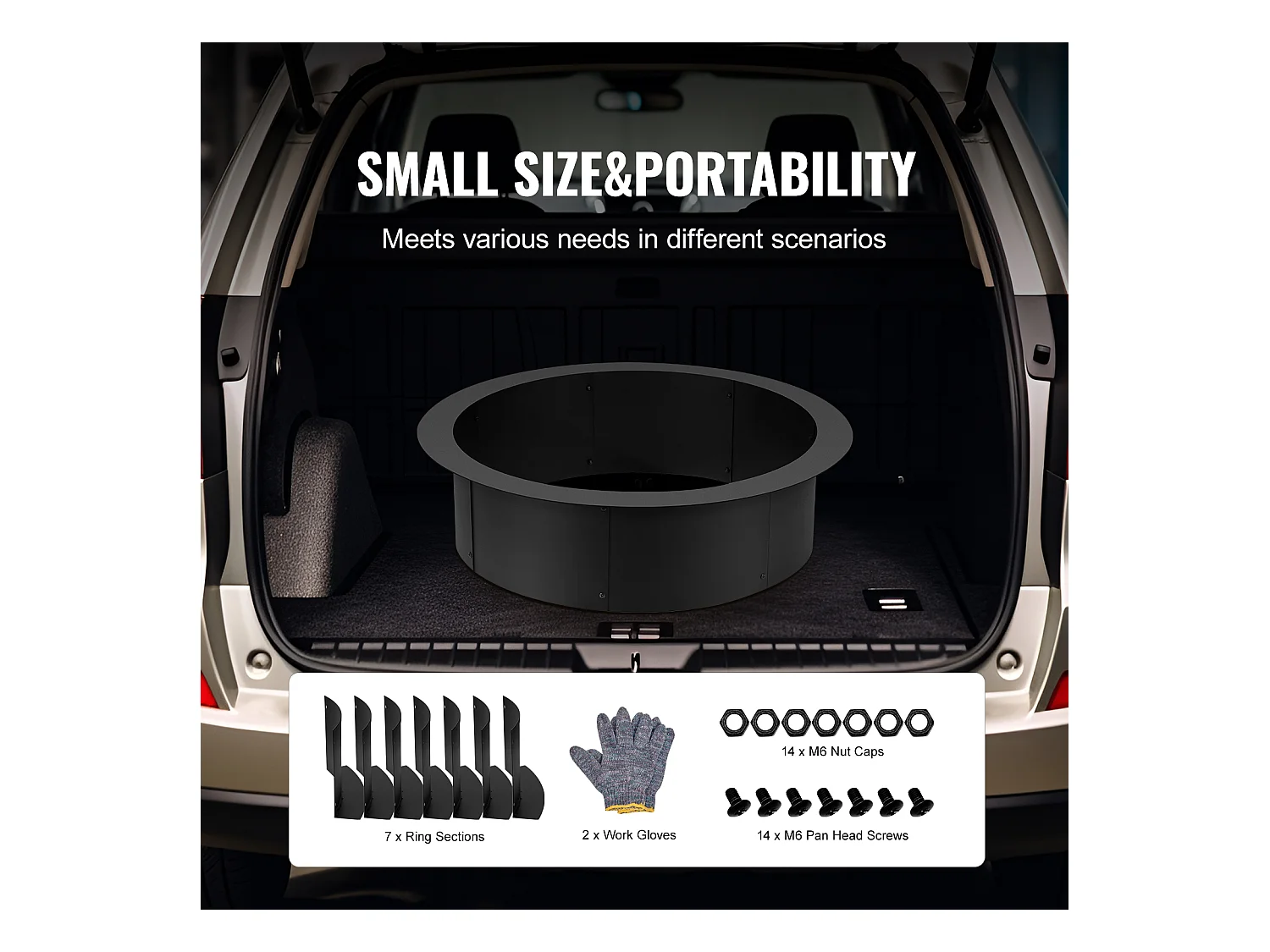 Brasero de Jardin, SucceBuy Anneau de Foyer Rond 91,44 cm Extérieur en Acier DIY Liner Firepit