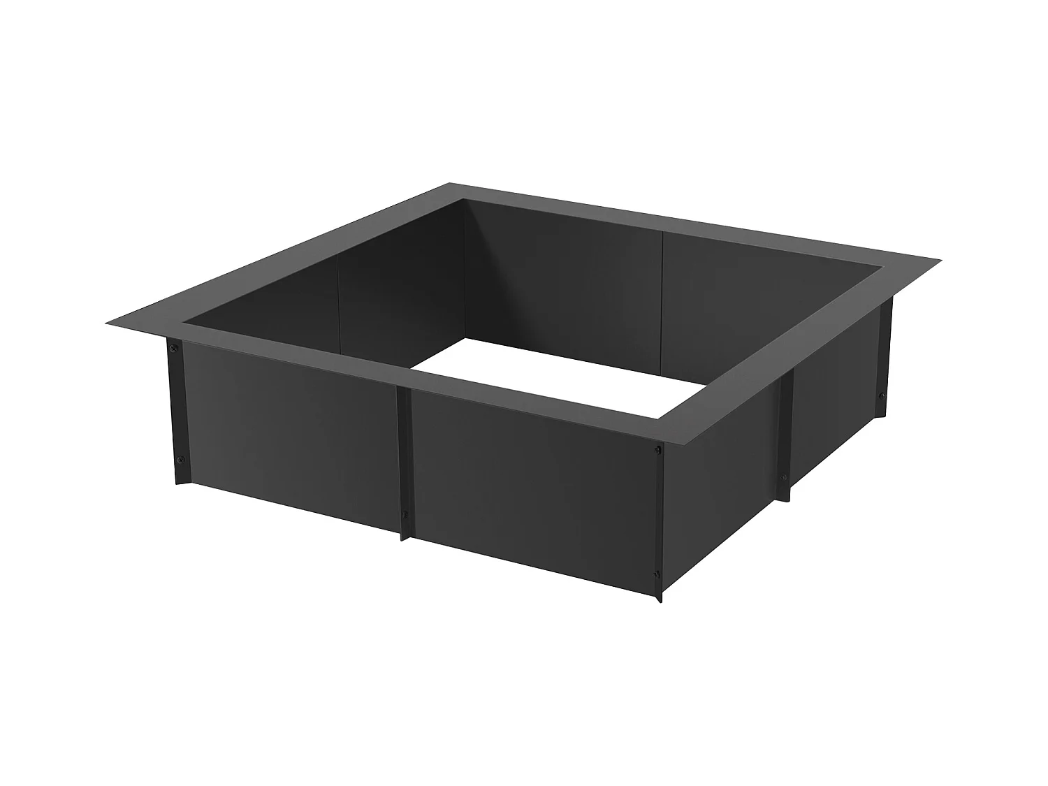 Brasero de Jardin, SucceBuy Anneau de Foyer Carré 106,7×106,7 cm en Acier Extérieur DIY Liner Firepit Anneau de Feu de Camp