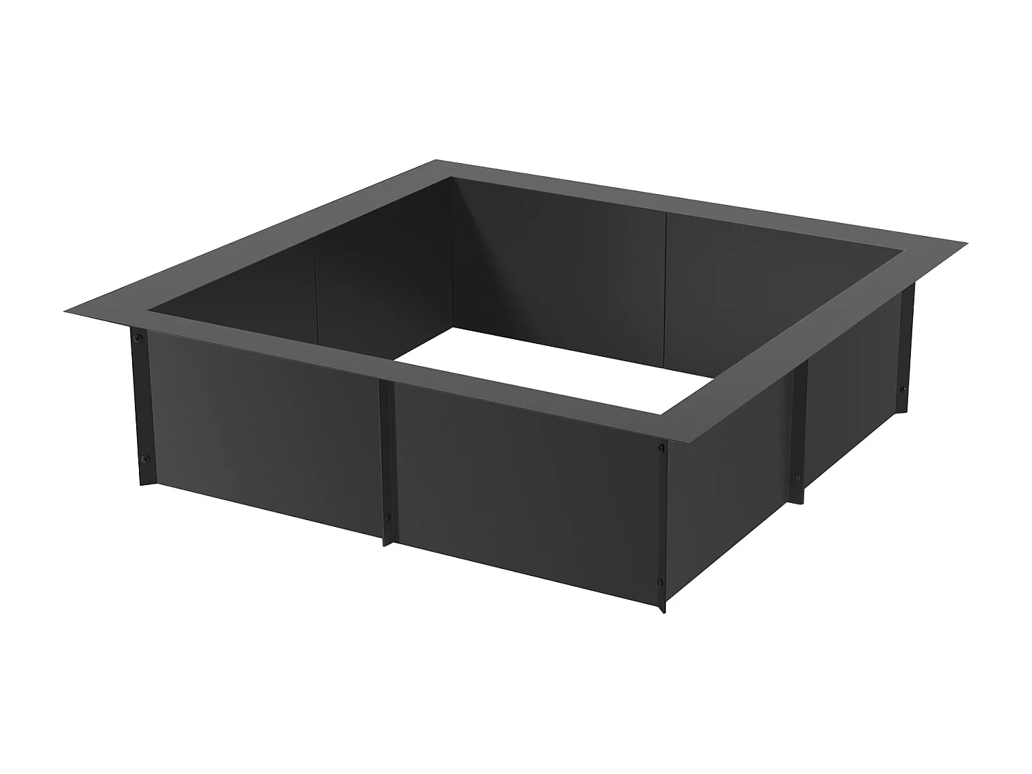 Brasero de Jardin, SucceBuy Anneau de Foyer Carré 106,7×106,7 cm en Acier Extérieur DIY Liner Firepit Anneau de Feu de Camp