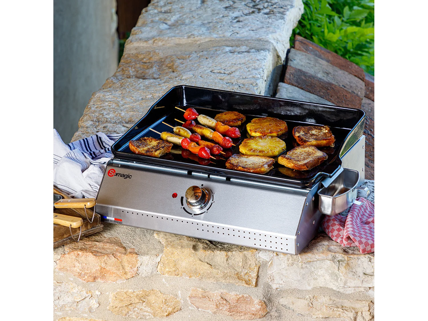 Plancha électrique Telia avec cuve en inox 1 brûleur - Somagic