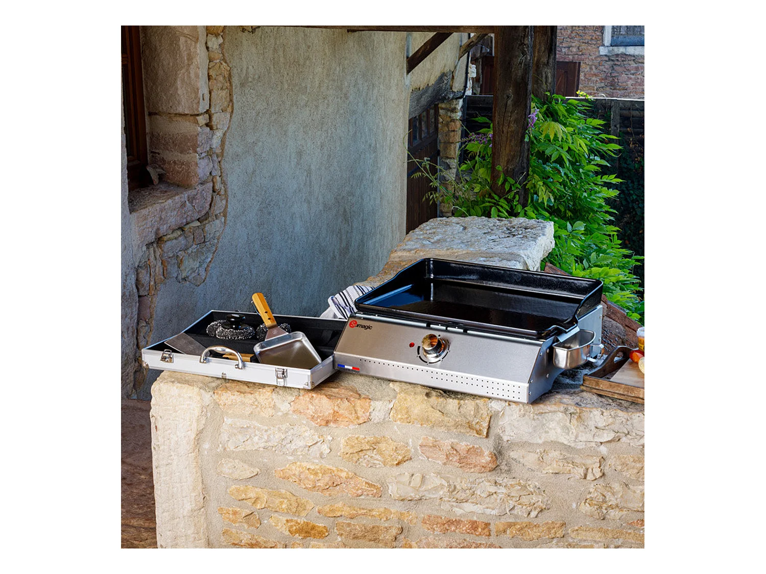 Plancha électrique Telia avec cuve en inox 1 brûleur - Somagic