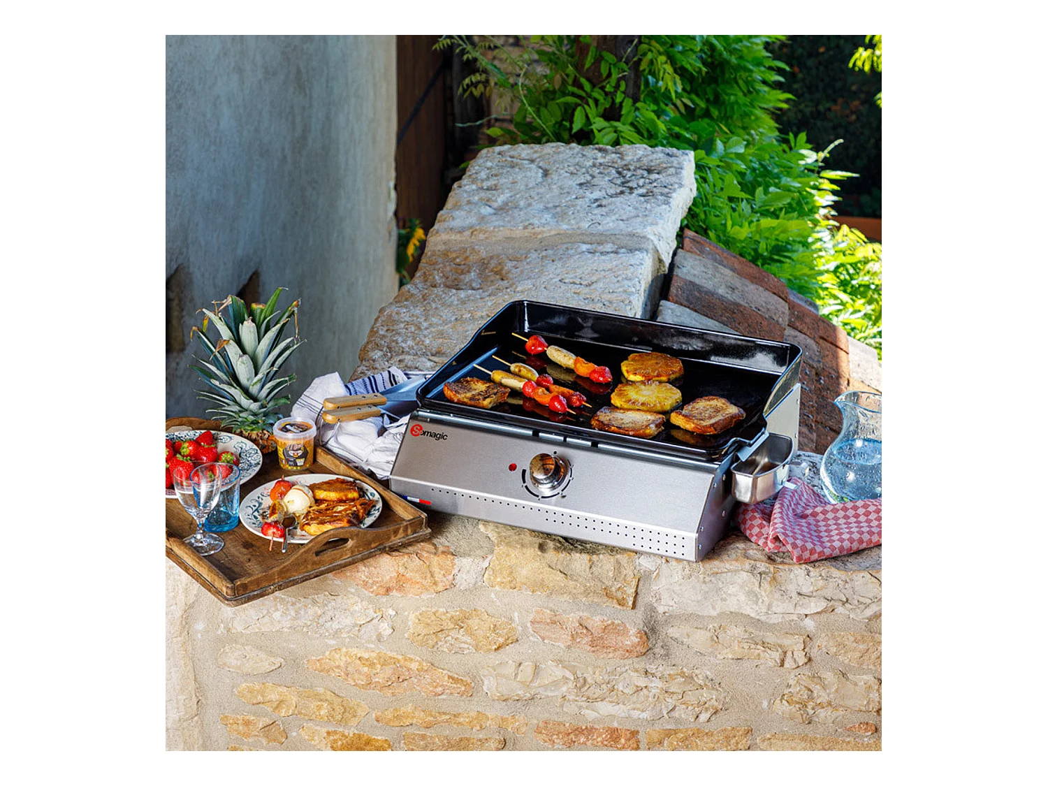 Plancha électrique Telia avec cuve en inox 1 brûleur - Somagic