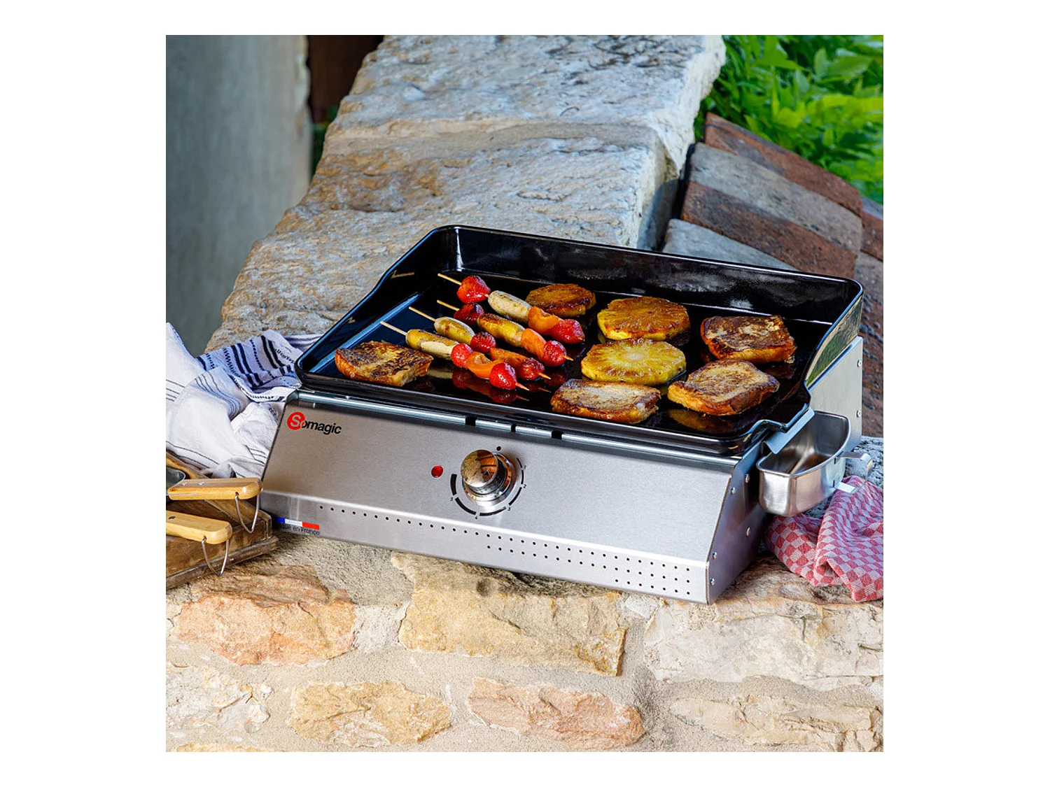 Plancha électrique Telia avec cuve en inox 1 brûleur - Somagic