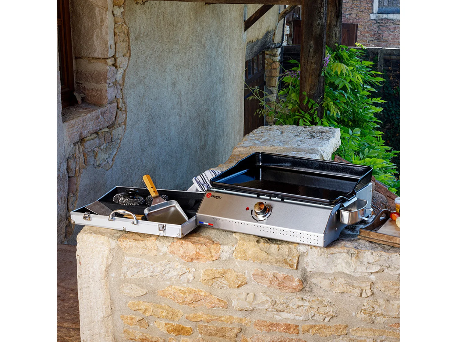 Plancha électrique Telia avec cuve en inox 1 brûleur - Somagic