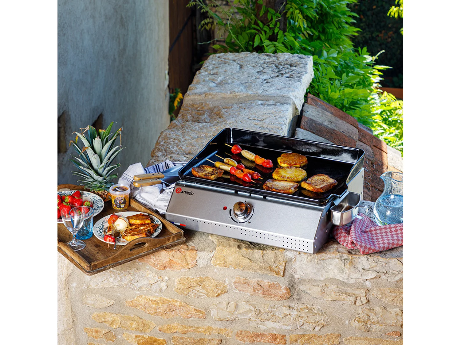 Plancha électrique Telia avec cuve en inox 1 brûleur - Somagic