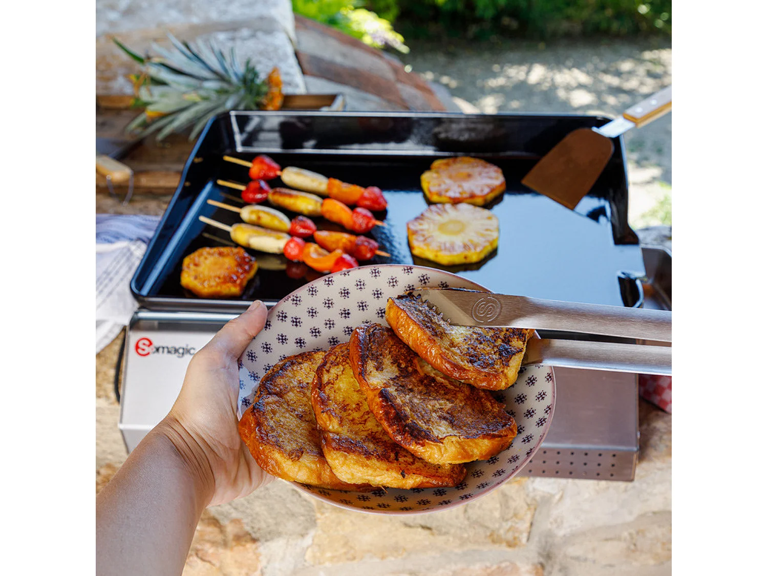 Plancha électrique Telia avec cuve en inox 1 brûleur - Somagic